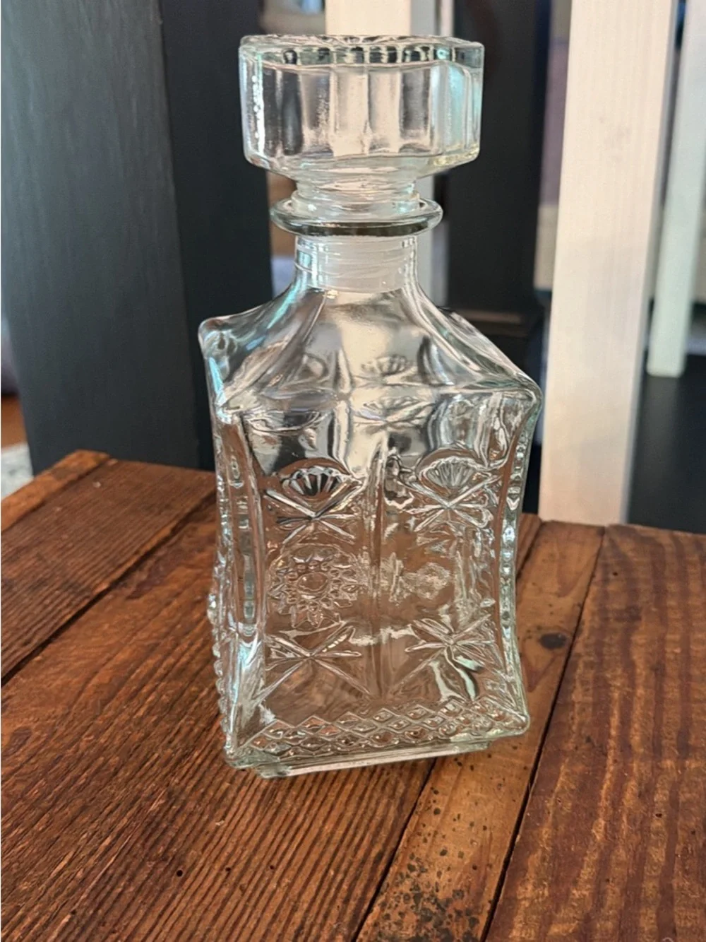 Stunning Clear Glass Tequila Decanter with Stopper